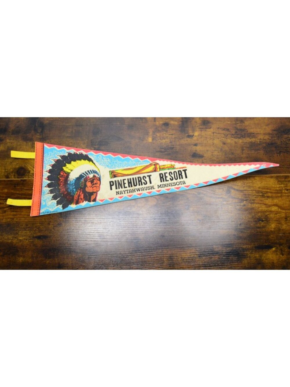Vintage Pinehurst Resort Naytahwaush, Minnesota pennant 25 inches